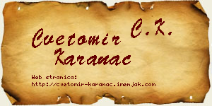 Cvetomir Karanac vizit kartica